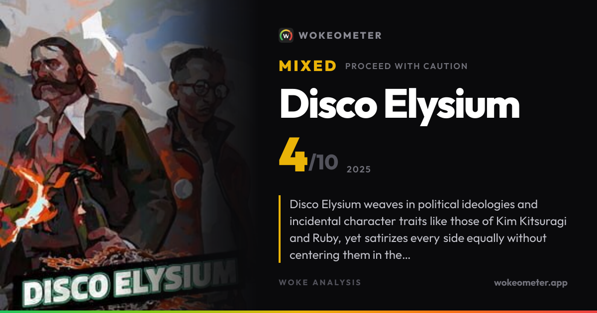 Is Disco Elysium Woke? Video Game Woke Score: 4/10 | Wokeometer
