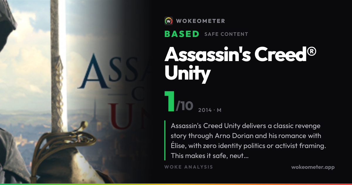 Is Assassin's Creed® Unity Woke? Video Game Woke Score: 1/10 | Wokeometer